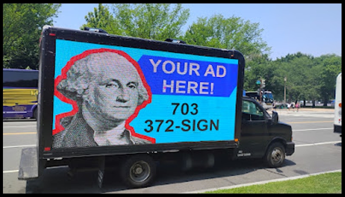 Rent a Mobile Billboard Truck in Maryland, Virginia and Washington, D.C.